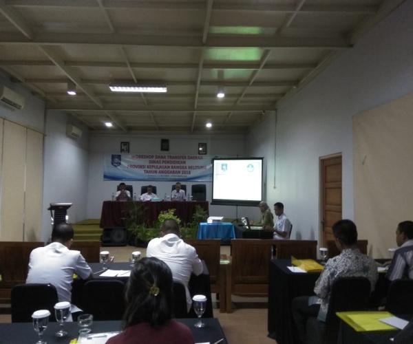 DISDIK PROVINSI GELAR WORKSHOP DANA TRANSFER DAERAH TAHUN 2018