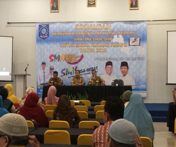 Disdik Buka Program Beasiswa Babel Berkah bagi Siswa SMA/MA dan SMK kurang Mampu