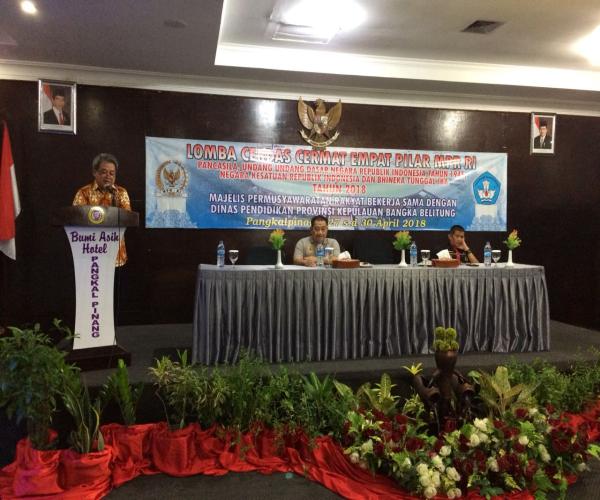 Cerdas Cermat Empat Pilar MPR RI diikuti 10 Sekolah  Se-Provinsi Kepulauan Bangka Belitung